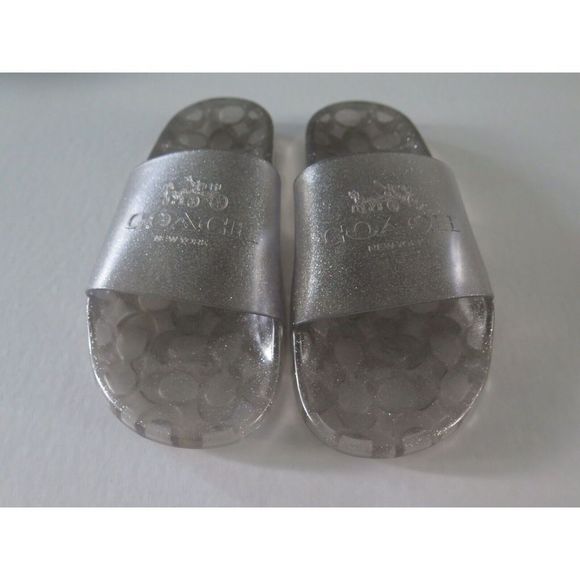 Coach C3068 Women's Sz 9B Ulyssa Sliver Slide Sandal - Picture 1 of 9